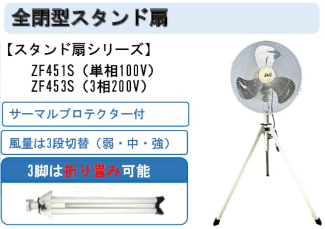 Amazon | ジェイ・アンド・エス (J＆S) 全閉スタンド扇 工場扇 扇風機